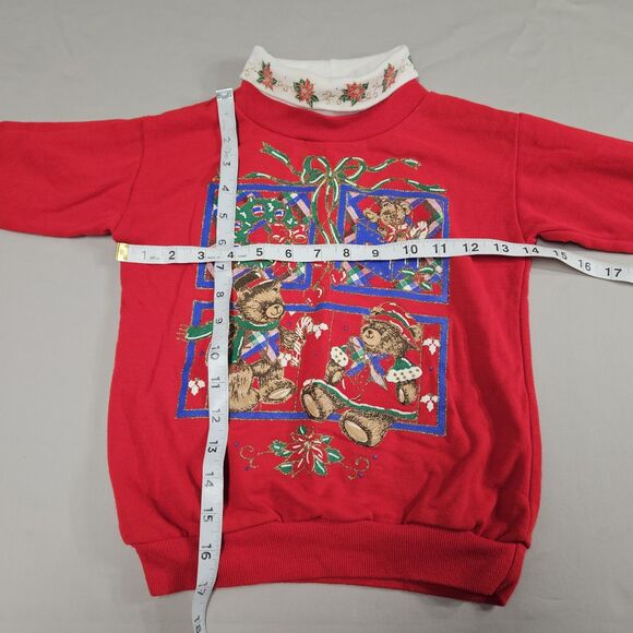 Vintage Nutcracker Christmas Teddy Bears Sweatshirt Turtleneck Youth Medium 5/6 - Picture 2 of 8
